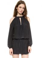 Oasap Women's Cold Shoulder Ruffle Halter Neck Mini Dress