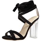 Oasap Peeptoe Block Heels Ankle Lace-up Sandals
