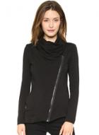 Oasap Women's Turtleneck Side Metal Zipper Motorcycle Jacket