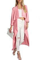 Oasap Elegant Belted Slanted Pocket Coat