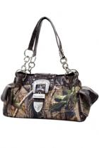 Oasap Buckle Accent Shoulder Bag In Real Tree