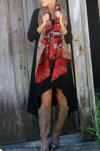 Oasap Chic Asymmetrical Hem Long Sleeve Dress