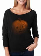 Oasap Round Neck Halloween Pumpkin Print Sweatshirt