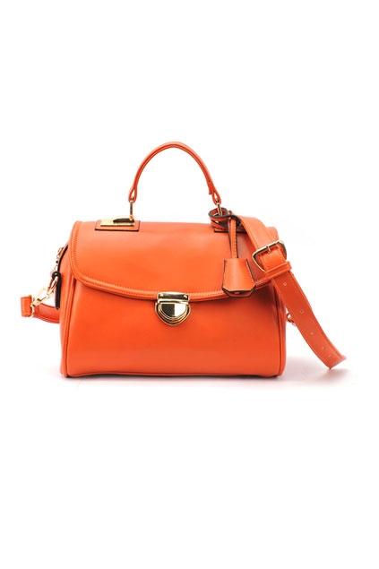 Oasap Stitched Edged Push Lock Zipped Shoulder Bag