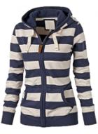 Oasap Fashion Stripe Full Zip Hoodie With Pocket