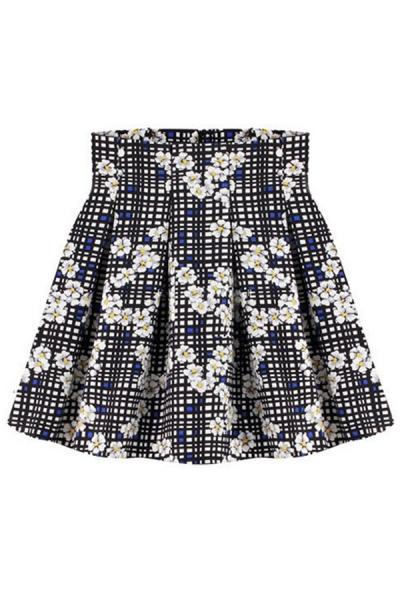 Oasap Flower High Waist Skirt
