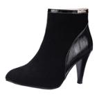 Oasap Pointed Toe Stiletto Heels Side Zip Ankle Boots