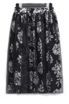 Oasap Floral Organza Overlay Skirt