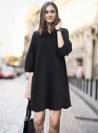 Oasap Casual Lantern Sleeve Loose Fit Pullover Dress