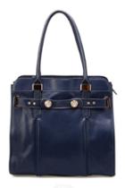 Oasap Preppy Elegant Navy Blue Handbag