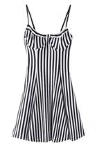 Oasap Endearing Stripe Print Backless Mini Slip Dress