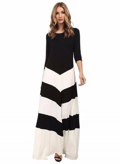 Oasap Color Block Full Length Dress