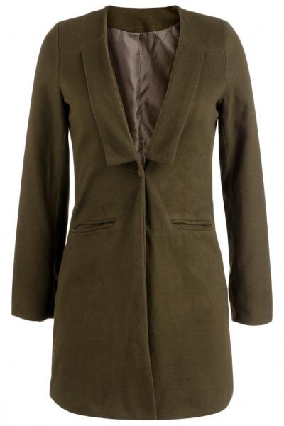 Oasap Fashion Solid Notched Lapel Coat
