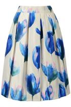 Oasap Fashion Tulip Printed Pleated Midi Dress