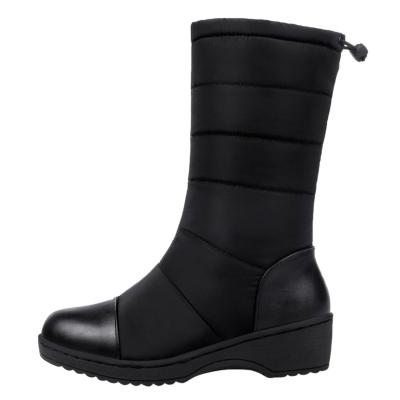 Oasap Round Toe Solid Color Med Mid-calf Snow Boots