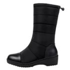 Oasap Round Toe Solid Color Med Mid-calf Snow Boots