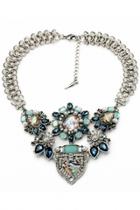 Oasap Sparkly Faux Stone Statement Necklace