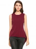 Oasap Fashion Sleeveless Cross Back Irregular Tank