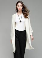 Oasap Long Sleeve Open Front Solid Knit Cardigan