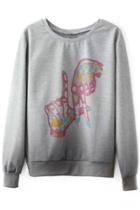 Oasap Grey Dip Dye Sweatshirt