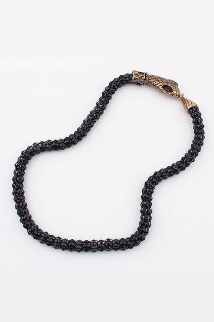 Oasap Snake Shaped Metal Necklace