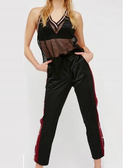 Oasap Rib Panel Sheer Mesh Tank
