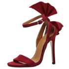 Oasap Ankle Strap Bow Peep Toe Sandals