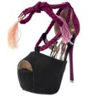 Oasap Peep Toe Platform Stiletto Heels Ankle Lace-up Sandals