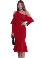 Oasap Asymmetric Slope Shoulder Mermaid Ruffle Dress