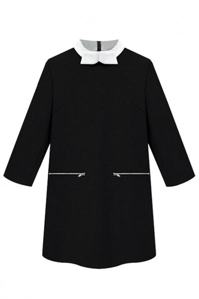 Oasap Sweet Black Mini Collared Dress