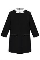 Oasap Sweet Black Mini Collared Dress