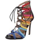 Oasap Peep Toe Lace-up Front Hollow Out High Heels Sandals