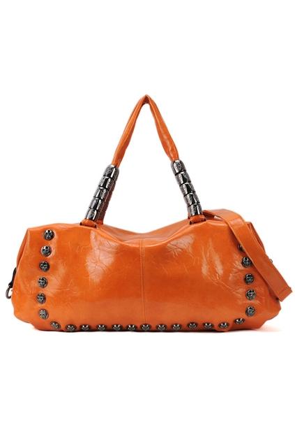 Oasap Skull Embellished Stitch Edged Shoulder Bag