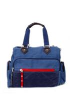 Oasap Elegant Canvas Shoulder Bag With Zipped Pouch Pockets Detail