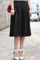 Oasap Elegant Leather Look A-line Skirt