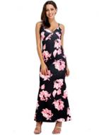 Oasap Sexy Spaghetti Strap Floral Print V-neck Backless Maxi Dress