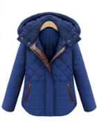 Oasap Long Sleeve Color Block Loose Fit Cotton Padded Hooded Coat