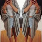 Oasap Loose Long Sleeve Solid Cardigan Blouses