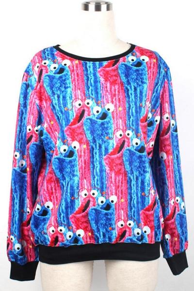 Oasap Cartoon Monster Sweatshirt