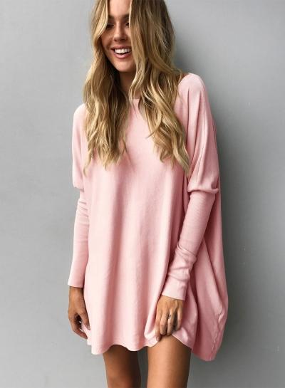 Oasap Fashion Solid Batwing Sleeve Loose Tee