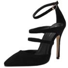 Oasap Pointed Toe Hollow Out Buckle Stiletto Pumps