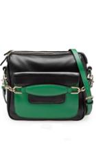 Oasap Preppy Style Contrast Color Square Shoulder Bag With Wrist Strap