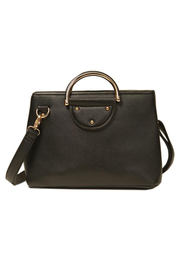Oasap Metal Embellished Handle Shoulder Bag