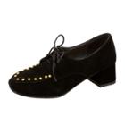 Oasap Block Heels Lace Up Loafers With Rivet