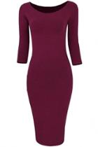 Oasap Classic Stretch Knit Body-con Dress