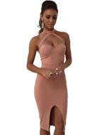 Oasap Halter Neck Front Slit Bodycon Club Dress