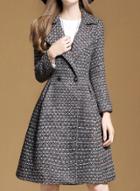 Oasap Fashion Double Breasted Coarse Woolen Coat