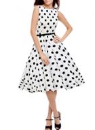Oasap Women's Vintage Polka Dot Print Pleated A-line Dress