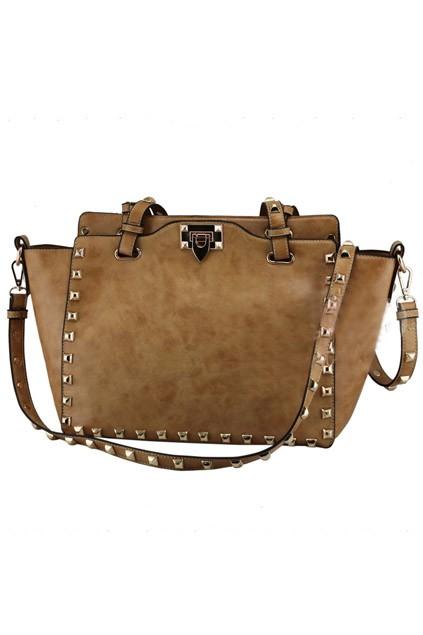 Oasap Rivet Trim Clasp Fastening Shoulder Bag