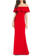 Oasap Off Shoulder Ruffle Short Sleeve Floor Length Evening Dress